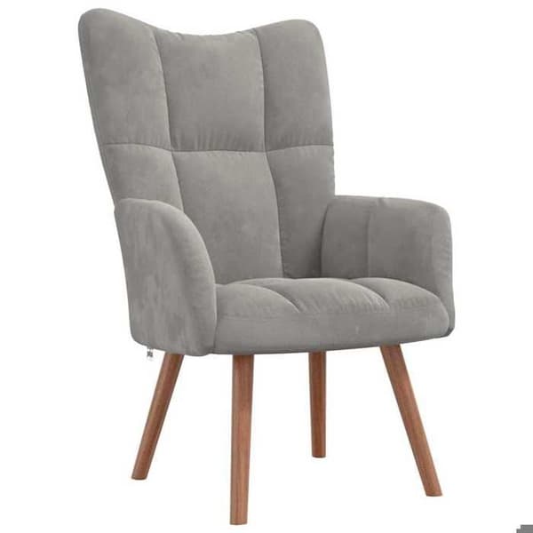 Maison Exclusive - Ljusgrå Velour Relaxstol Ljusgrått
