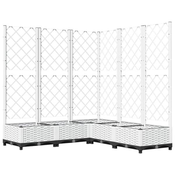Maison Exclusive - Blomlåda med spaljé Vit 120x120x121,5 cm PP Vit