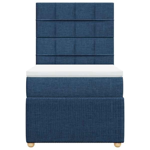 Maison Exclusive - Sengestel med springmadras Blå 90x200 cm Stof