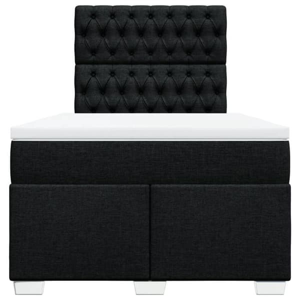 Maison Exclusive - Seng med lameller og madras Sort 120x200 cm Stof