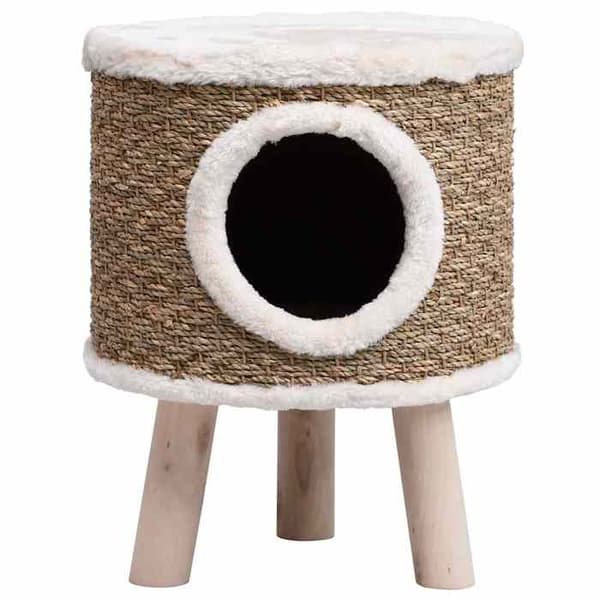 Maison Exclusive - Hus til kat med træben 41 cm Havplanter kastanj