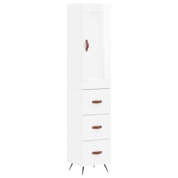 Maison Exclusive - Buffé hög Vit glänsande 34,5x34x180 cm Ingenjörsträ
