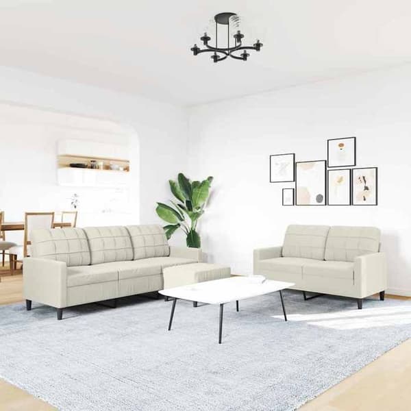 Maison Exclusive - 3 kpl:n sohvasetti tyynyillä, kerma sametti