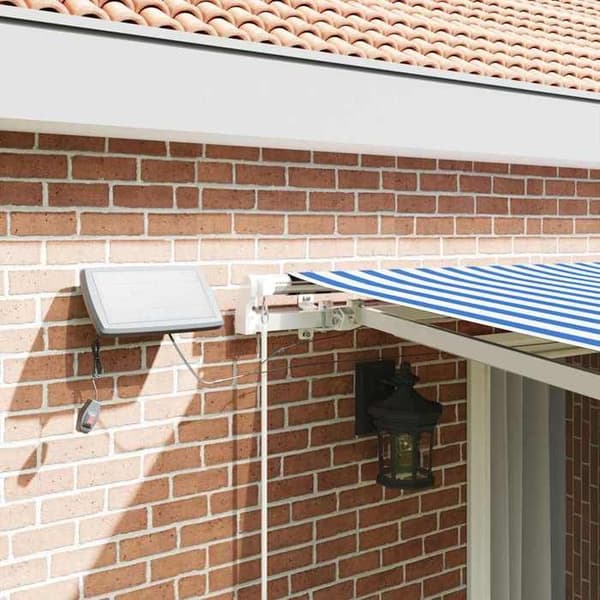 Maison Exclusive - Retractable Markise Blå og Hvid 450 × 300 cm