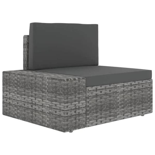 Trädgårdsmöbler - EXKLUSIVT HUS - Modulär - Flätad resin - Pulverlackerad stålram - Avtagbara grå kuddar Grå