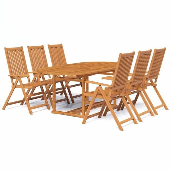 Maison Exclusive - Udendørs spisebordssæt 7 dele Solid akacietræ 150-200 cm