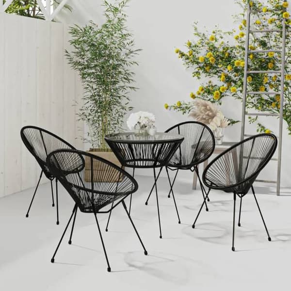 Maison Exclusive - Have spisebordssæt 5 stk Sort