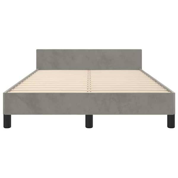 Maison Exclusive - Sängram utan madrass ljusgrå 120x200 cm sammet