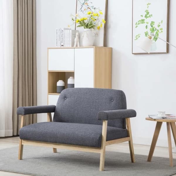 Maison Exclusive - 2-personers sofa i mørkegrå stof mörkgrå