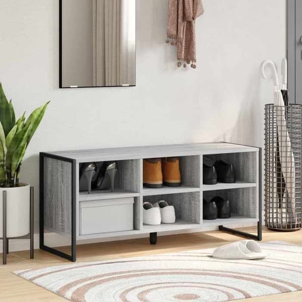 Skoopbevaring - EKSKLUSIV HUS - 100x35x44 cm - Industriel - Grå - Ingeniørtræ