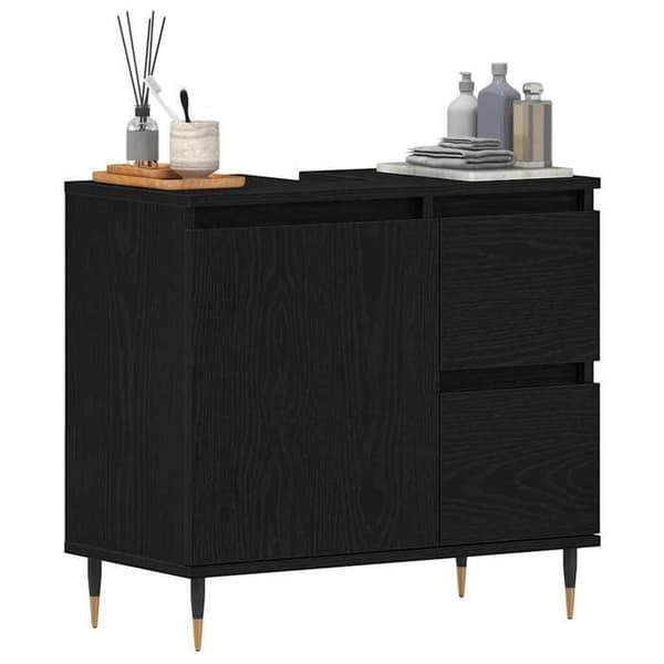 Maison Exclusive - Badeværelsesskab Sort eg 65 x 33 x 60 cm
