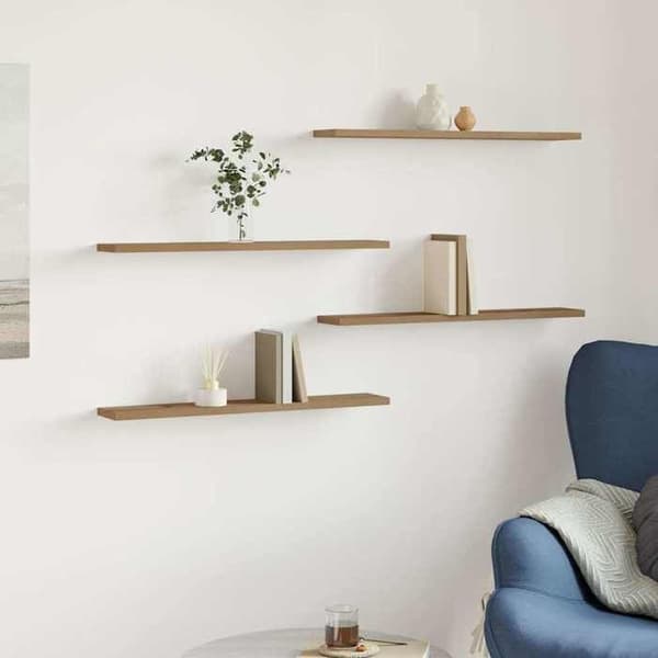 Maison Exclusive - Bibliotekspanel 4 st ek hantverk 60x10x1,5 cm