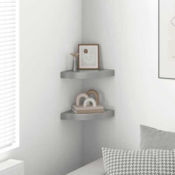 Maison Exclusive - Flydende hjørneskabe 2 stk grå 25x25x3,8 cm MDF