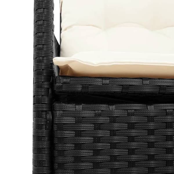 Maison Exclusive - Havebistro sæt 11 dele med sorte puder i poly rattan Svart