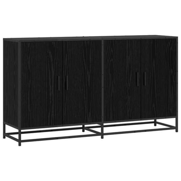 Maison Exclusive - Buffet Sort egetræ 134 x 35 x 76 cm Ingeniørtræ
