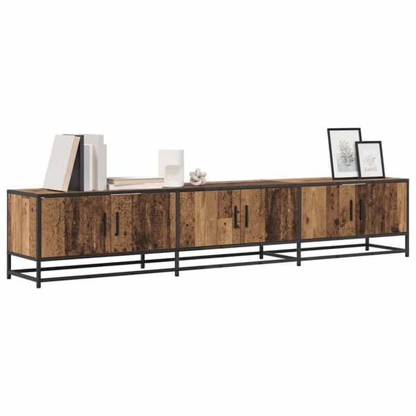 TV-möbel - EXKLUSIV HEM - 210x35x41 cm - Ingenjörsträ - Järnfötter - Väggmontering
