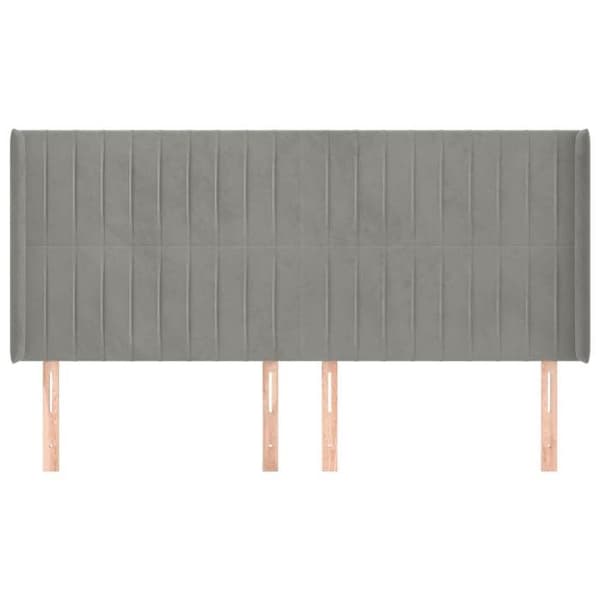 Maison Exclusive - Pääty, jossa korvat, Vaaleanharmaa 163x16x118/128 cm Sametti ljusgrått