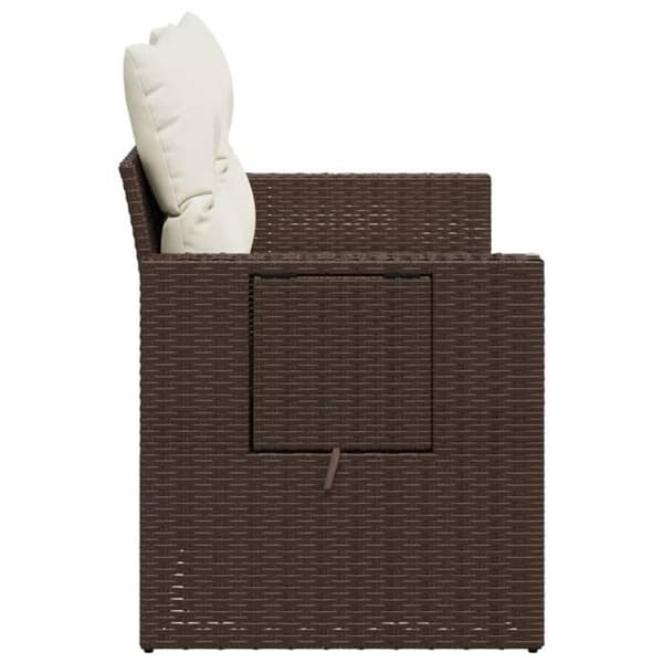 Maison Exclusive - Trädgårdssoffa med kuddar 2 platser brun flätad resin