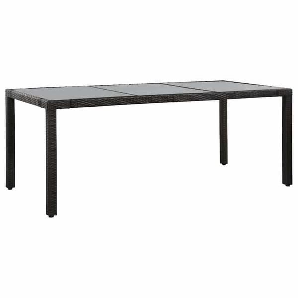 Maison Exclusive - Utomhusmatgrupp 9 delar Flätad resin Svart
