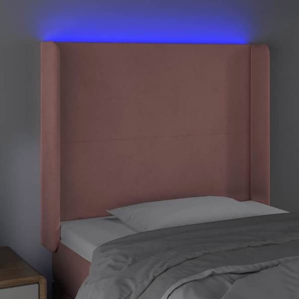 Maison Exclusive - LED-pääty, vaaleanpunainen 103x16x118/128 cm sametti Ros
