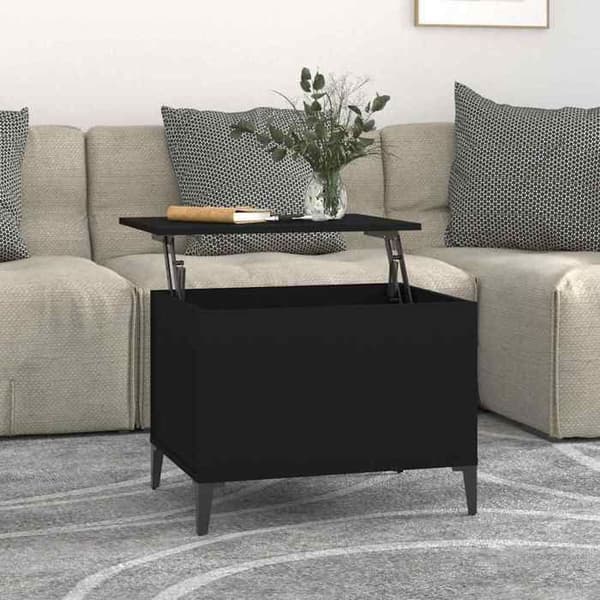 Maison Exclusive - Sort sofabord 60x44,5x45 cm Ingeniørtræ