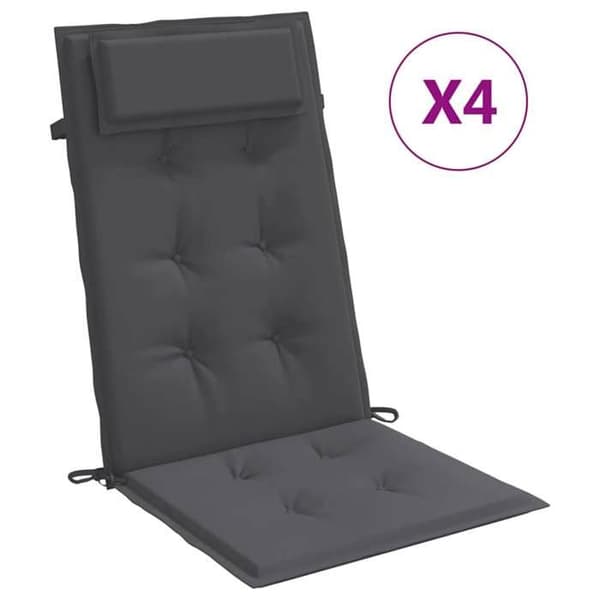 Maison Exclusive - Kuddar för stolar med hög rygg, set om 4, antracit