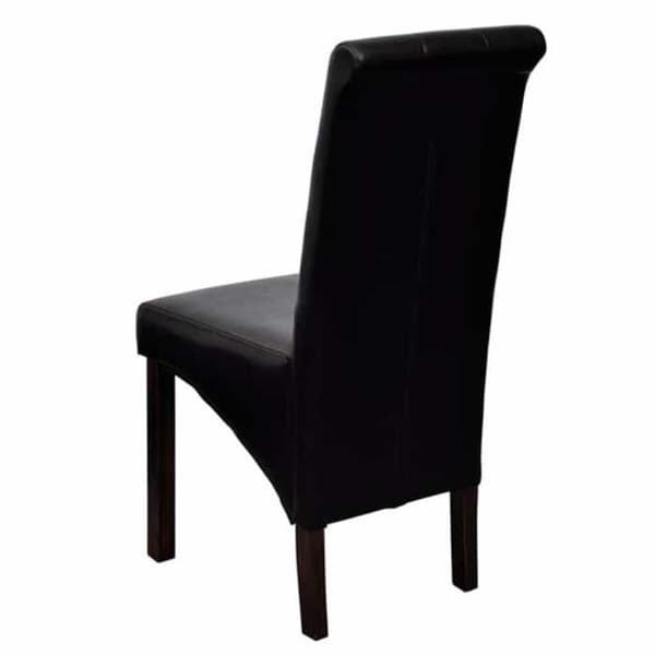 Maison Exclusive - Matstolar set om 2 svart konstläder