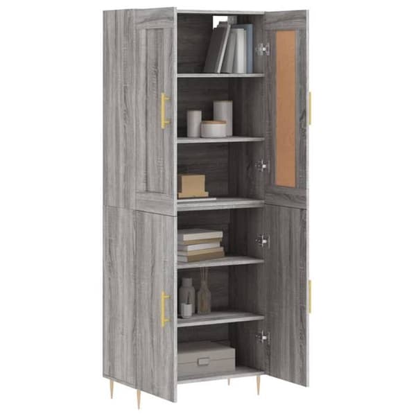 Maison Exclusive - Buffé hög Sonoma grå 69,5x34x180 cm Ingenjörsträ Sonoma grå