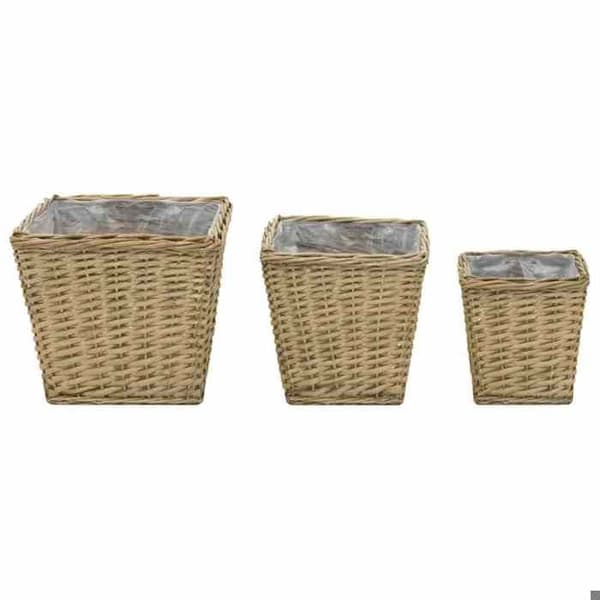 Maison Exclusive - 3 delar Högsängar i Rattan med PE-foder kastanj