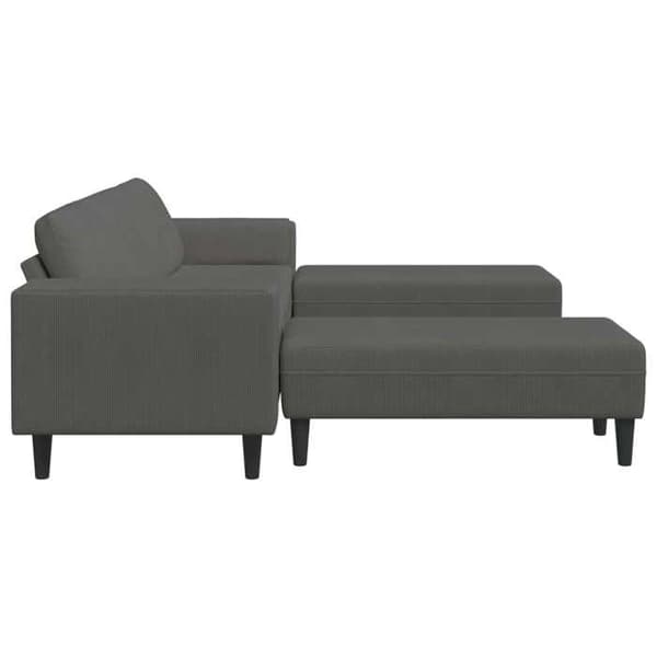 Maison Exclusive - Mörkgrå soffa 250 x 188 x 76 cm Tyg i ribbad sammet Mörkgrå