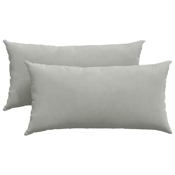 Soffkuddar - EXKLUSIV HEM - 2 stycken - Ljusgrå - 80 x 40 cm - Polyesterfyllning Ljusgrått