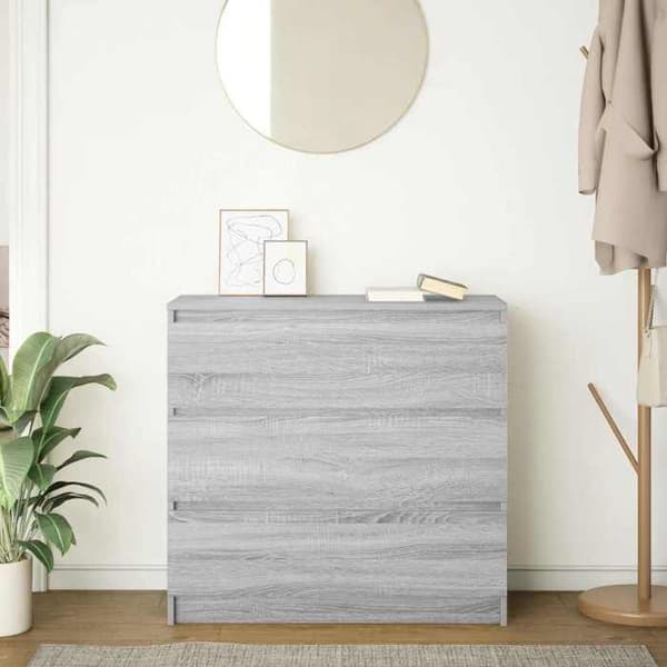 Maison Exclusive - Buffé Sonoma Grå 80x35x76 cm Ingenjörsträ Sonoma grå