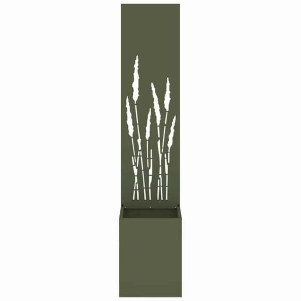 Havemur - EKSKLUSIV HUS - 32 x 32 x 150 cm - Olivengrøn - Robust stål - Mat finish Olivgrön