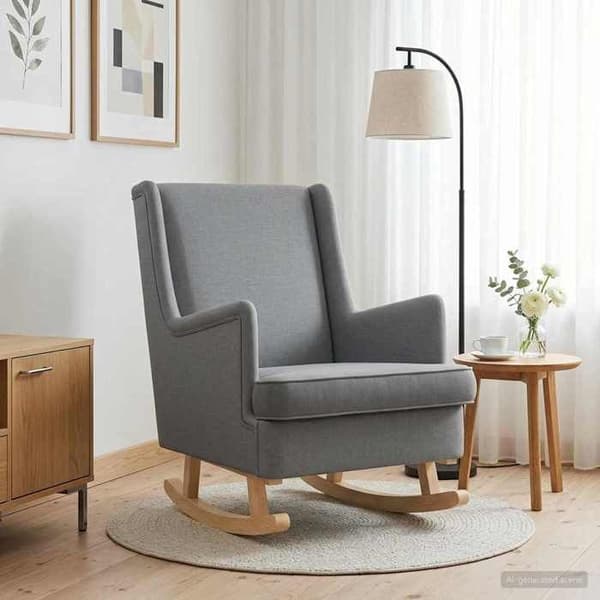 Maison Exclusive - Vaaleanharmaa keinutuoli 62 x 80 x 85 cm kangas