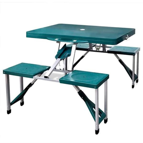Maison Exclusive - Fällbart campingbordset med 4 aluminiumstolar