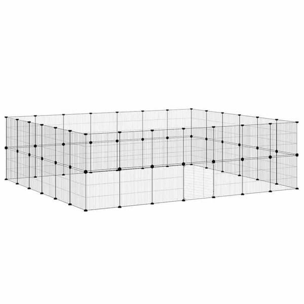 Maison Exclusive - Bur til kæledyr med 52 paneler og sort dør 245x210x70 cm