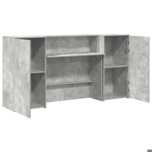 Maison Exclusive - Grå betong receptionsdisk 200x50x103,5cm ingenjörsträ