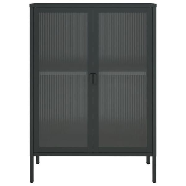 Maison Exclusive - Sort buffet 75x35x105 cm glas og stål