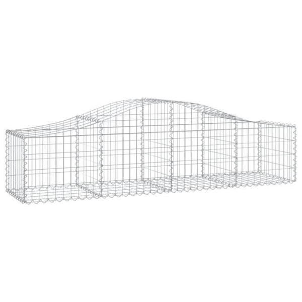 Gabioniverkot - Hopea - 4 kpl - 200x50x40/60 cm - Galvanoitu rauta - Koristeelliset ja äänieristävät Hopea