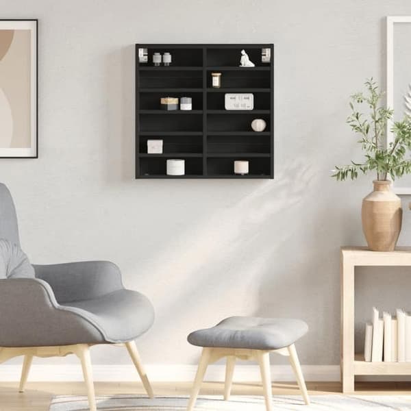Maison Exclusive - Vitrineskab sort 60x8,5x58 cm ingeniørtræ