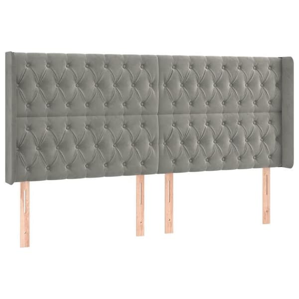 Maison Exclusive - Pääty, jossa korvat, Vaaleanharmaa 203x16x118/128 cm Sametti ljusgrått