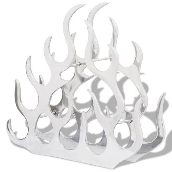 Flaskställ - Exklusivt Hem - 11 flaskor - Polerat silveraluminium - Nutida Silver