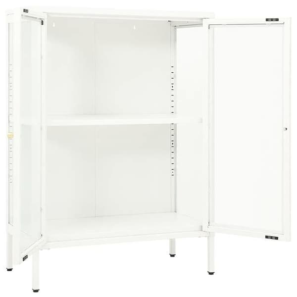 Maison Exclusive - Buffé Vit 75x35x105 cm Stål och glas