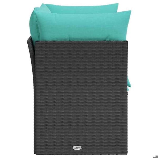 Maison Exclusive - Trädgårdsoffa med kuddar 2 platser svart flätad resin svart