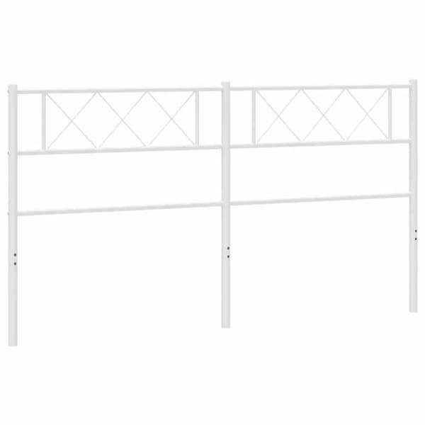 Hovedgærde - EKSKLUSIV HUS - Runde rør - 193 cm - Hvid metal - Stabile ben Vit