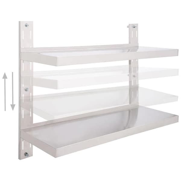 Maison Exclusive - Væghylde med 2 niveauer i rustfrit stål 100x30 cm