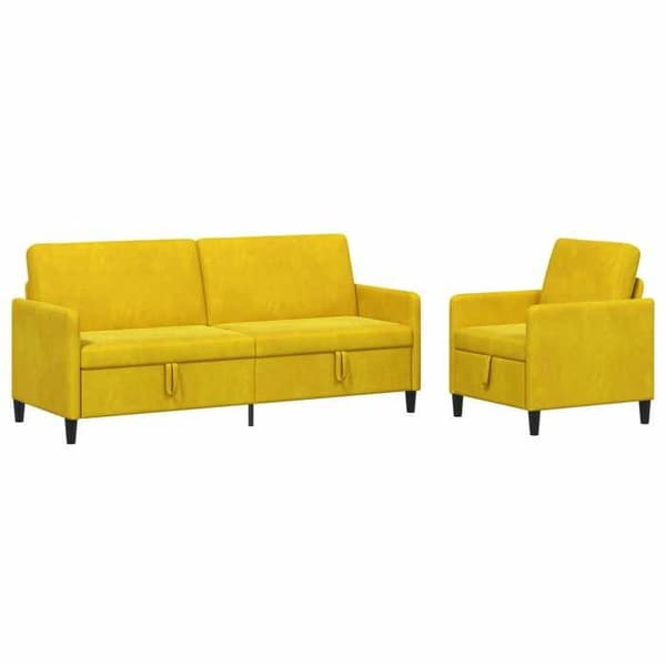Soffa 2 platser - EXKLUSIV HEM - 2 st - Förvaring under sits - Gul - Polyester Gul
