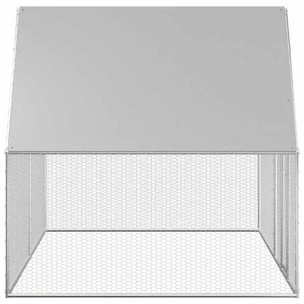 Maison Exclusive - Hönshus 4 x 2 x 2 m Galvaniserat stål silver-