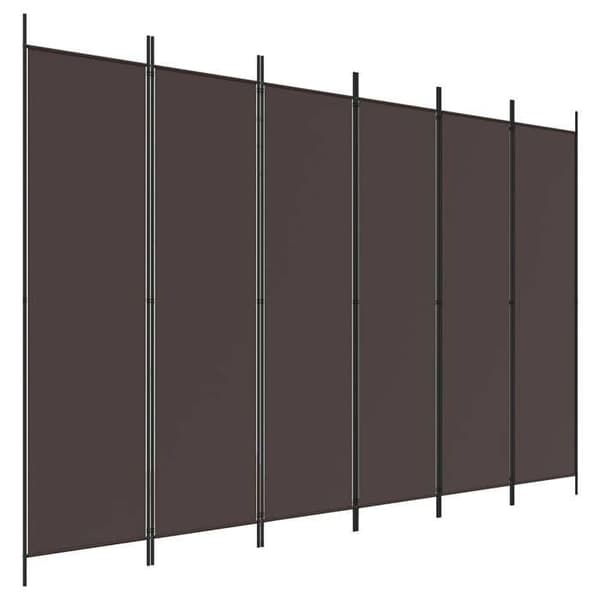 Maison Exclusive - Avskiljande vägg 6 paneler Brun 300x200 cm Tyg brun