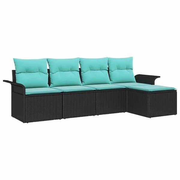 Maison Exclusive - 5-delt havemøbel sæt i sort polyrotin